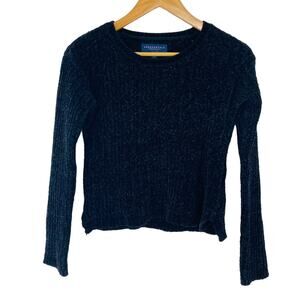 Aeropostale Sweater Women's Small Petite Black Cropped Knit Round Neck Pullover